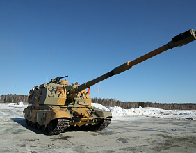 Rostec demonstrates 155mm Msta-S howitzer developed by UralVagonZavod