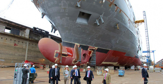 The ceremony of laying ship dock Sevastopol