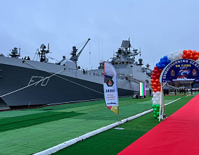 ROSOBORONEXPORT hands over Russian-built Project 11356 Tushil frigate to the Indian Navy